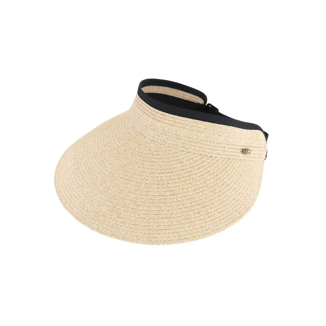 Heather Straw Visor C.C Sun Hat