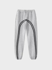GRAY LOOSE FIT JOGGERS WITH BLACK STRIPES