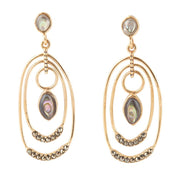 Henle Green Abalone Chandelier Golden Drop Earrings