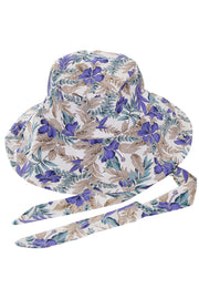 HIBISCUS CHIN TIE BUCKET HAT