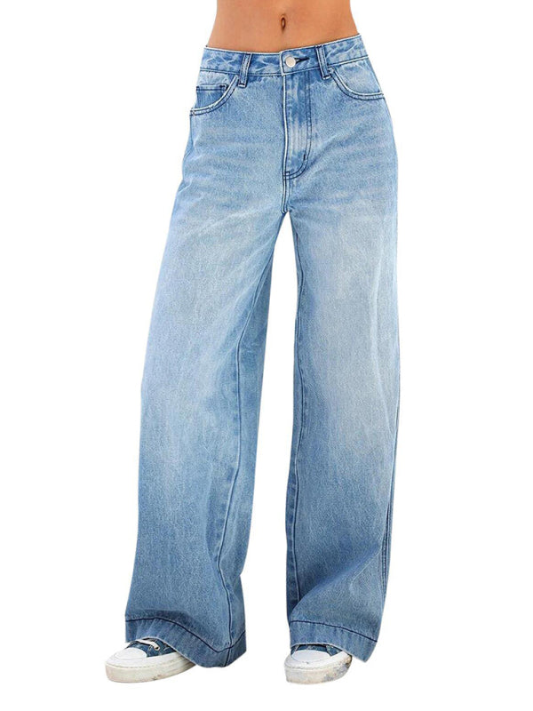 High-rise loose-fitting wide-leg women’s jeans