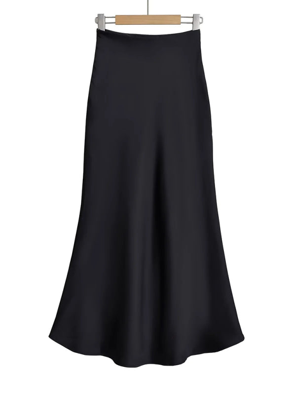 High waist maxi skirt - Black / S