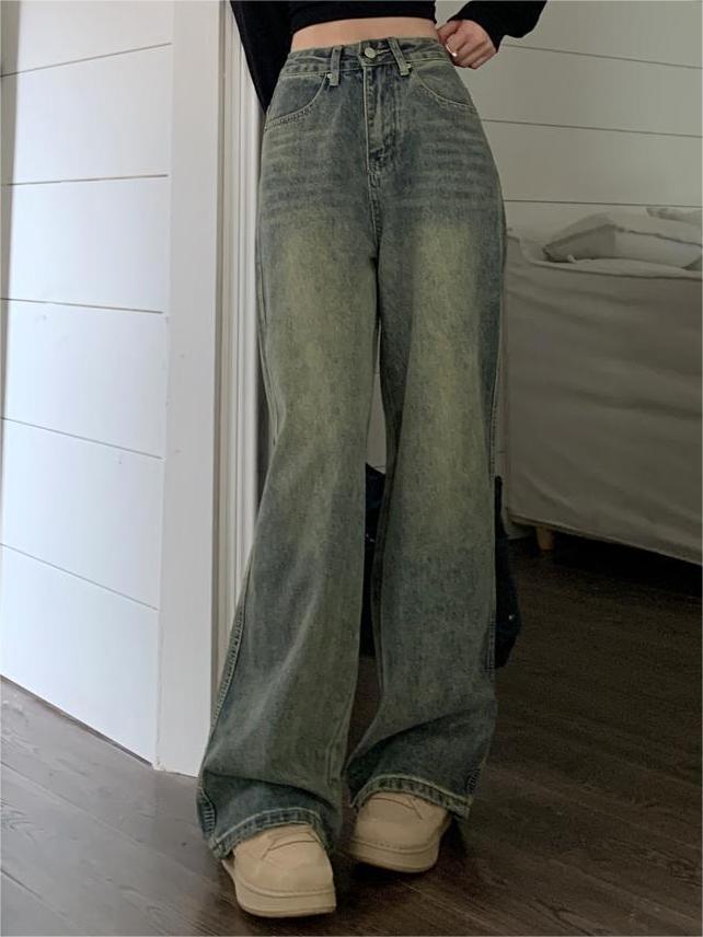 HIGH-WAISTED BAGGY ACID-WASH JEANS FOR ULTIMATE COMFORT IN LUXURIOUS COTTON