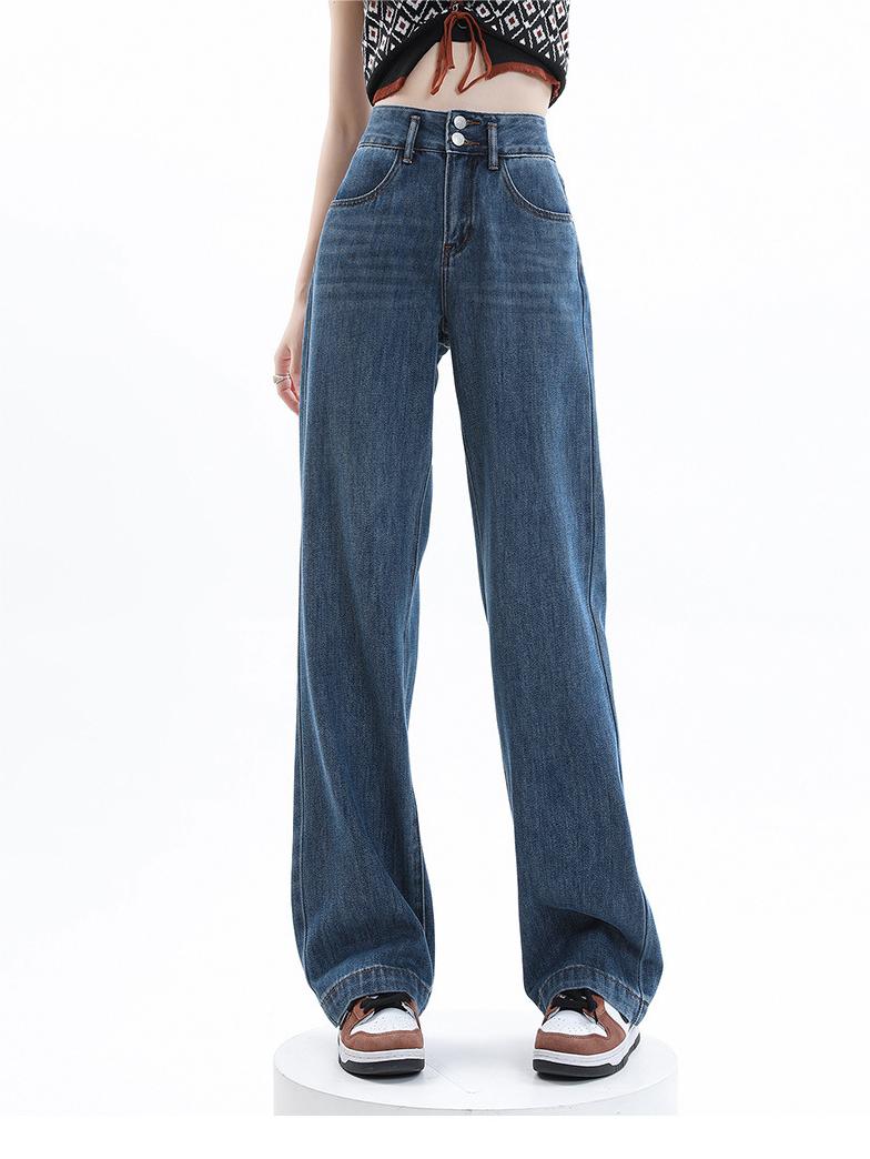 HIGH-WAISTED WIDE-LEG DENIM JEANS Y2K BOYFRIEND FIT