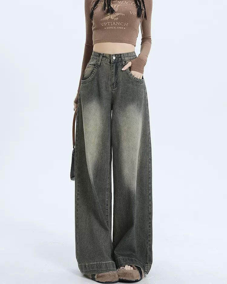 HIGH-WAISTED WIDE-LEG JEANS - FIT WIDE JEANS STYLE