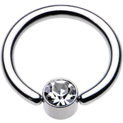 12G 1/2 Clear Gem 5mm Disc BCR Captive Ring