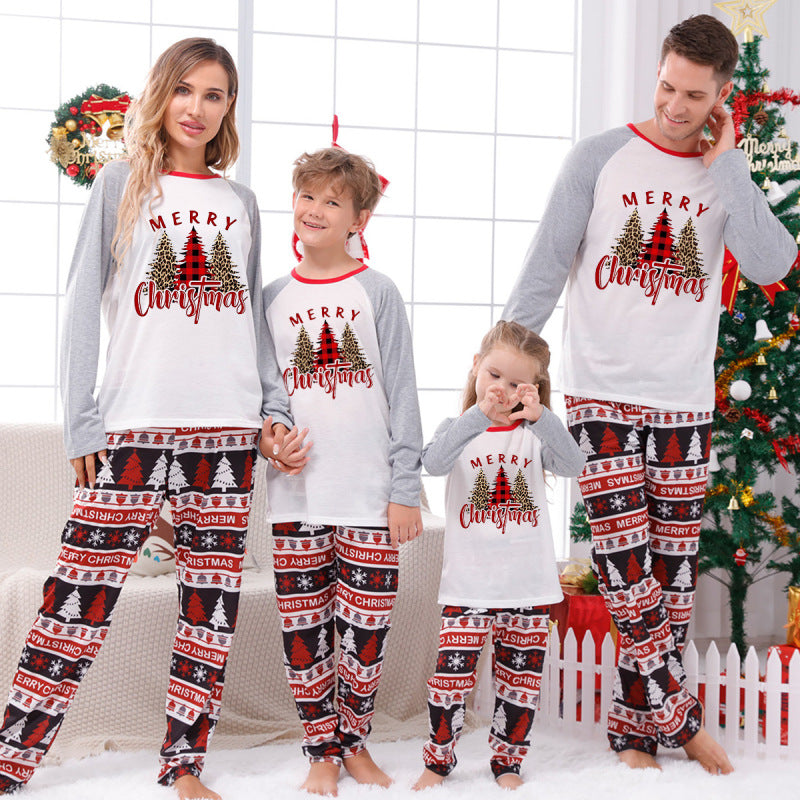 Home clothes Christmas home clothes parent-child suit plaid patchwork print home clothes - Pattern1 / S