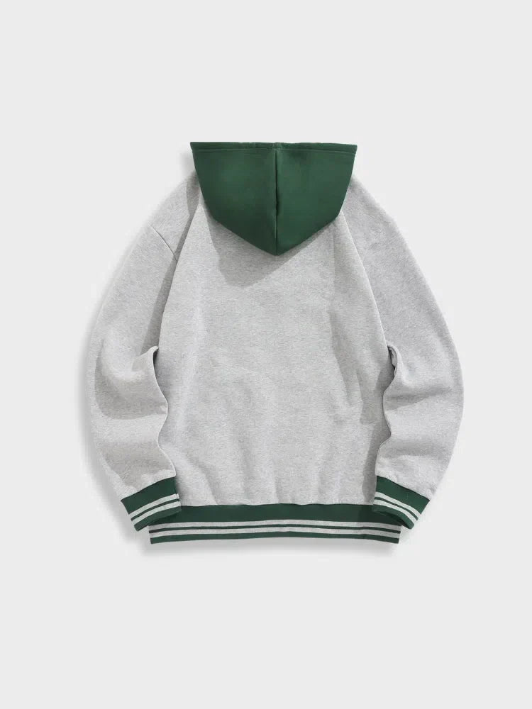 HOODED SWEATSHIRT WITH EMBROIDERED LETTERS FOR STREET STYLE EVENTS