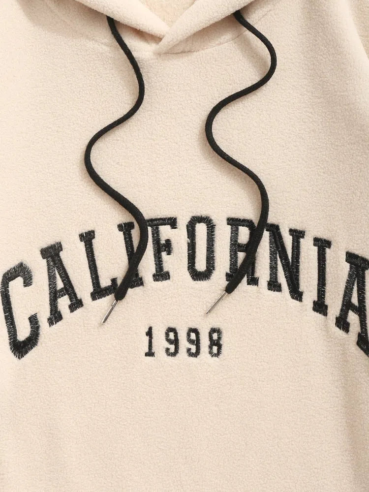 HOODIE BEIGE AVEC RAYURES NOIRES UNISEXE VINTAGE CASUAL UNE TOUCHE