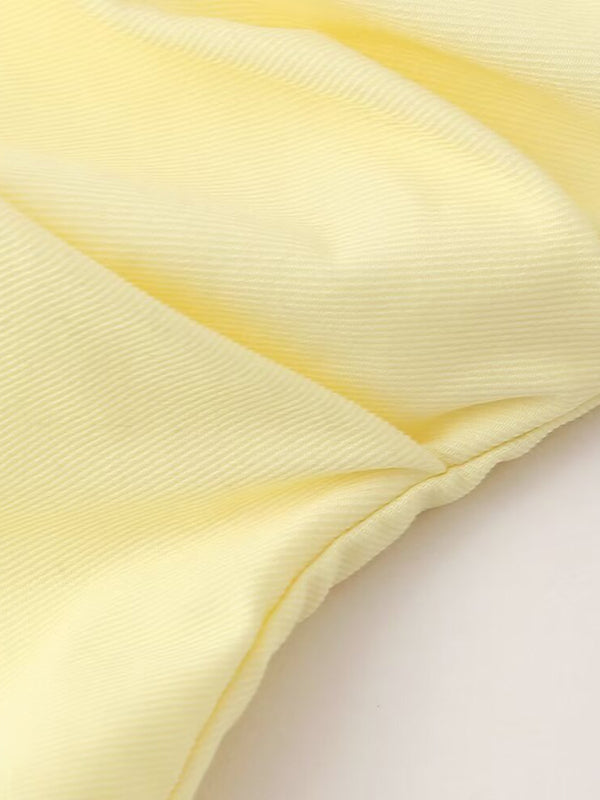 Hot girl’s sexy tube top with pleated design and irregular hem