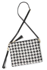 Houndstooth Pattern Crossbody Bag