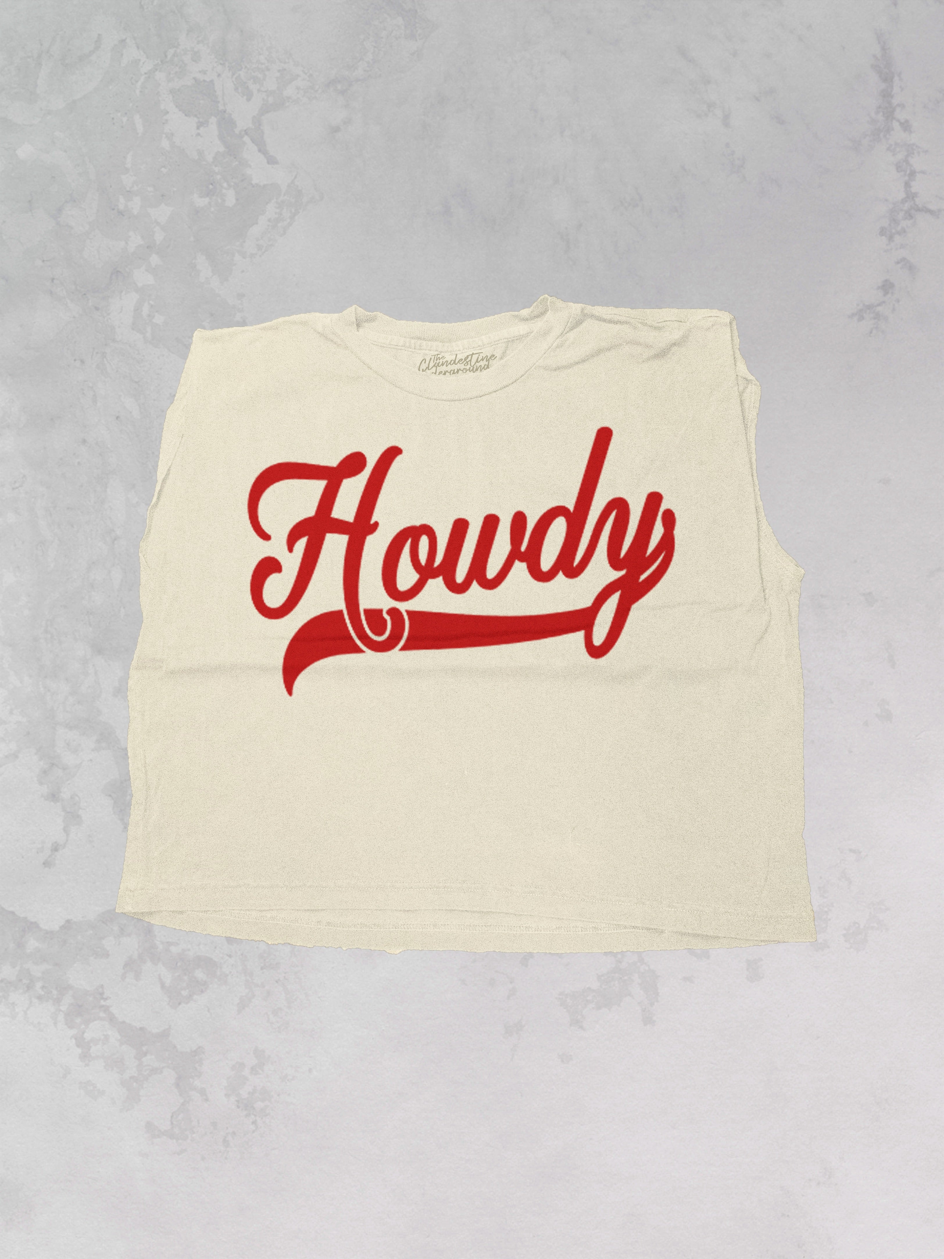 Underground Original Design: Howdy, Western Vintage Cropped Muscle Tank