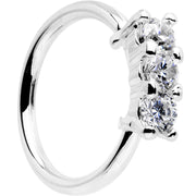 18G Clear CZ Trio Annealed Seamless Circular Ring