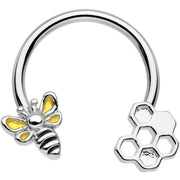 14G 9/16 Touch of Honey Horseshoe Circular Barbell
