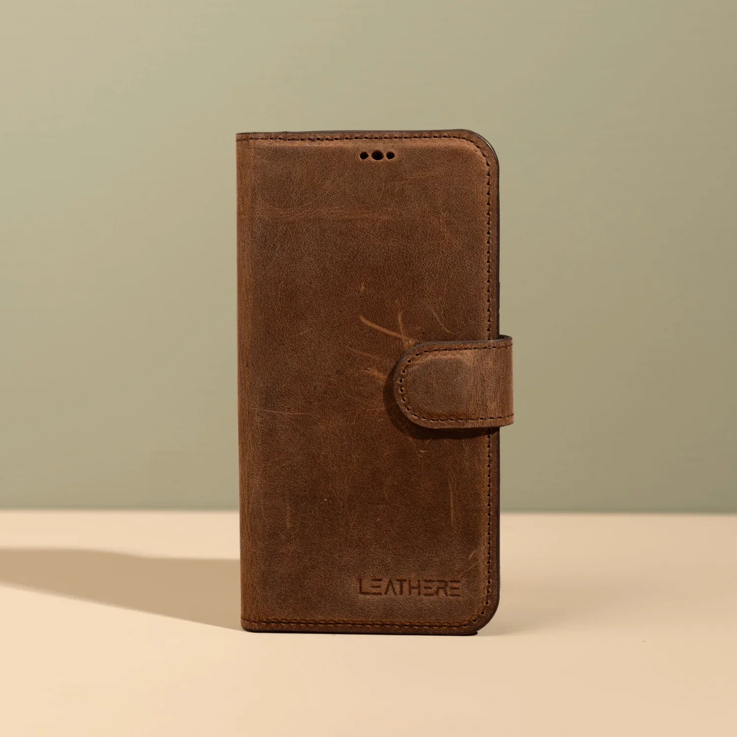 iPhone 16 Series Dark Brown Wallet Case - New York