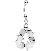 Handcrafted Recycle for the Environment Dangle Belly Ring