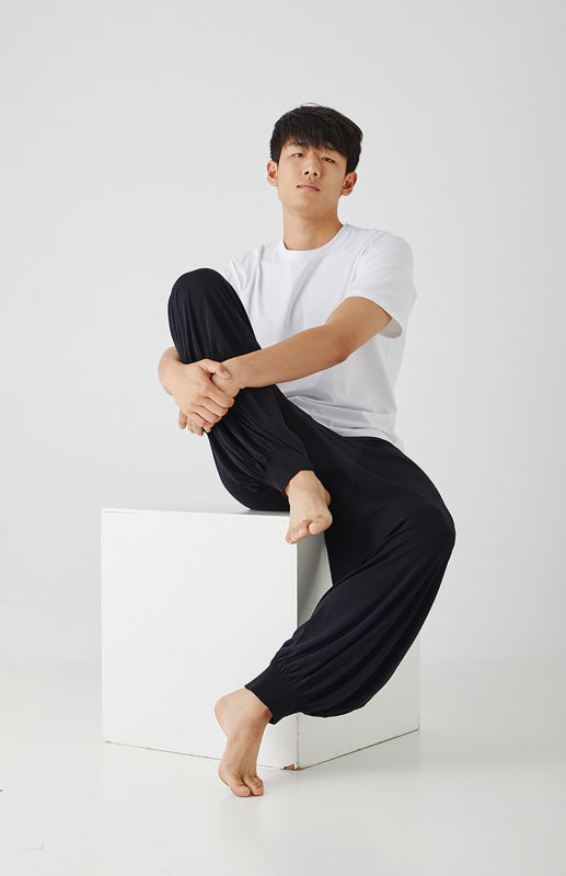 Pantalon d'intérieur pour homme en modal fin, coupe ample et confortable, jambes larges. 