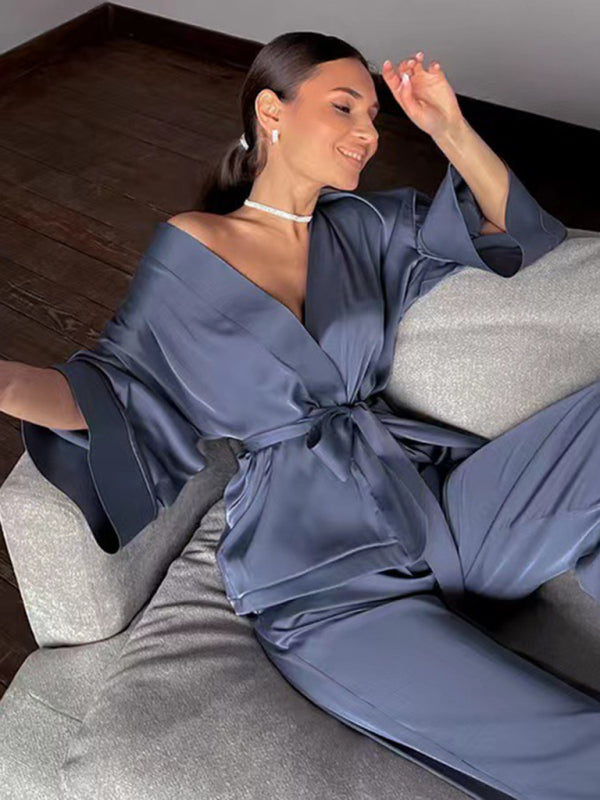 Ensemble de pyjama ample en dentelle simple pour femme 