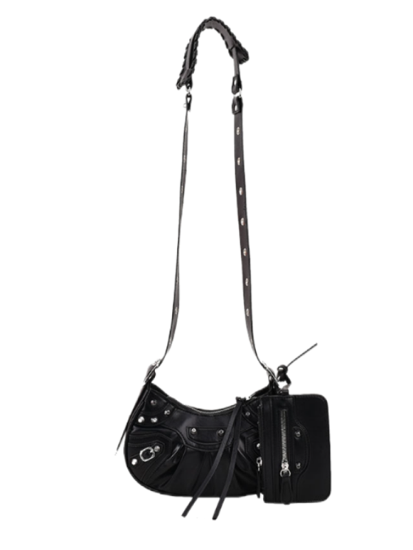 Rivet Heavy Industry Plissierte Schultertasche/Unterarmtasche Umhängetasche 