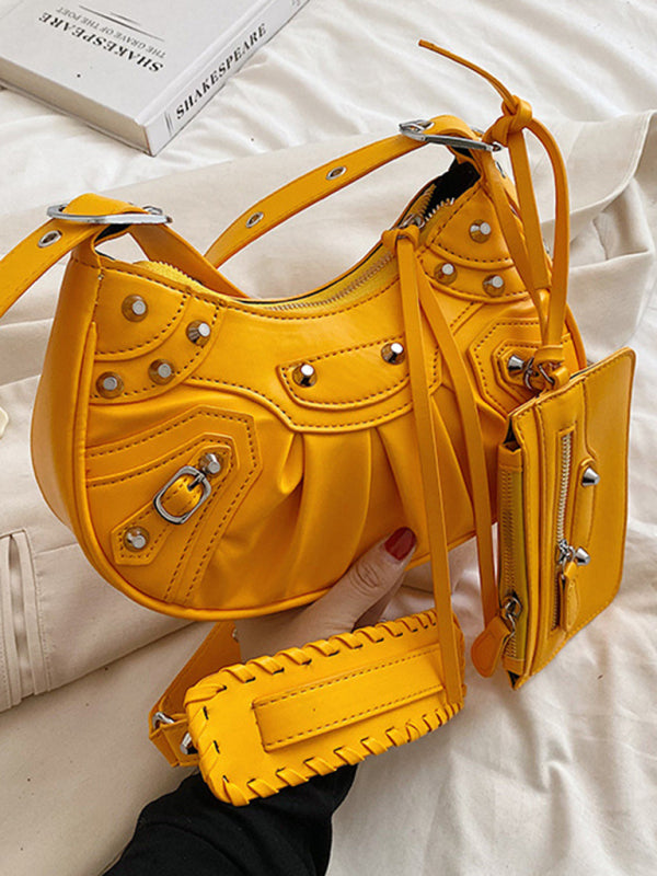 Rivet Heavy Industry Plissierte Schultertasche/Unterarmtasche Umhängetasche 