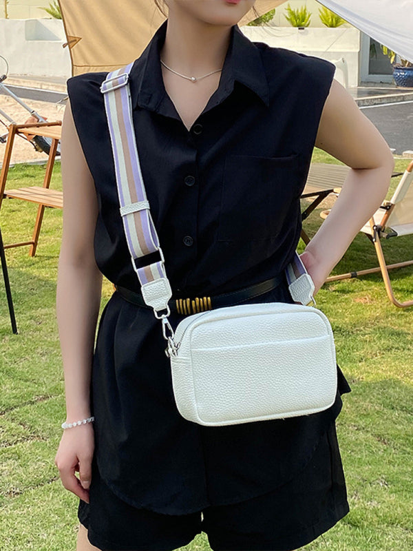 Einfarbige PU-Umhängetasche, kleine Damentasche, Schultertasche, kleine quadratische Tasche 