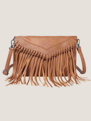 Envelope Tassel Hobo Bag – front view with fringe detail