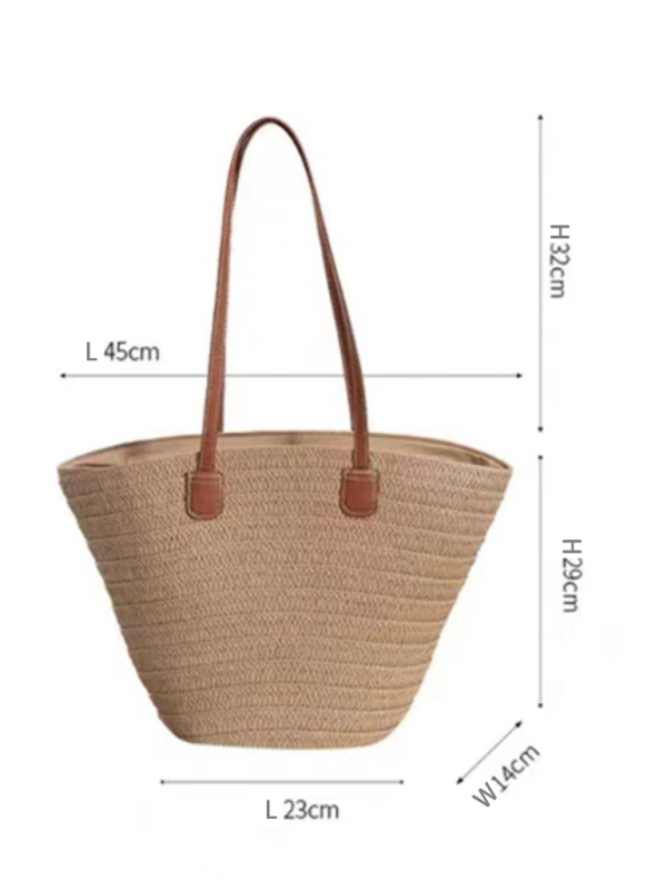 Umhängetasche aus Webstoff für Damen, große Kapazität, ideal für Urlaub, Strand und Pendler 