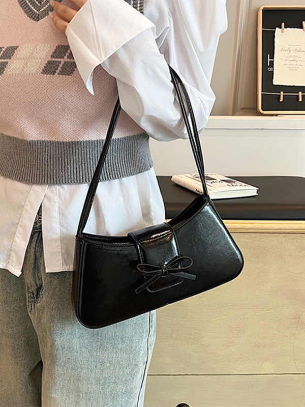 Bowknot underarm shoulder bag small square handbag
