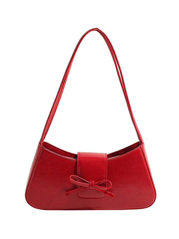 Bowknot underarm shoulder bag small square handbag – side view