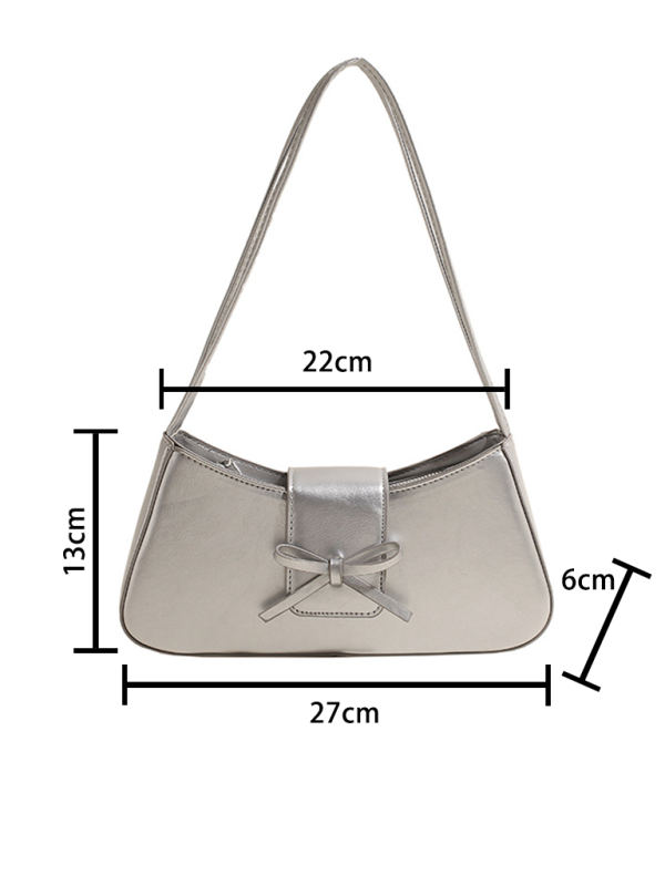 Bowknot underarm shoulder bag small square handbag – close-up