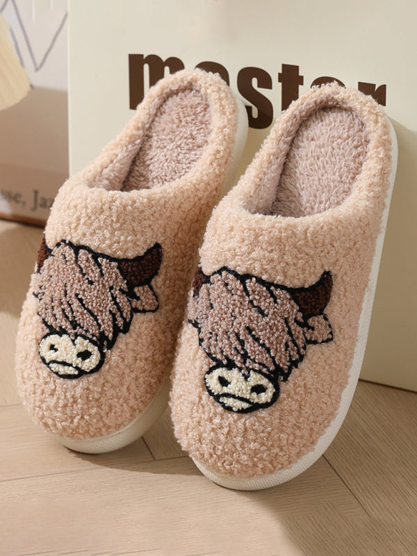 chaussons chauds en peluche à motif chauve-souris et citrouille pour Halloween 
