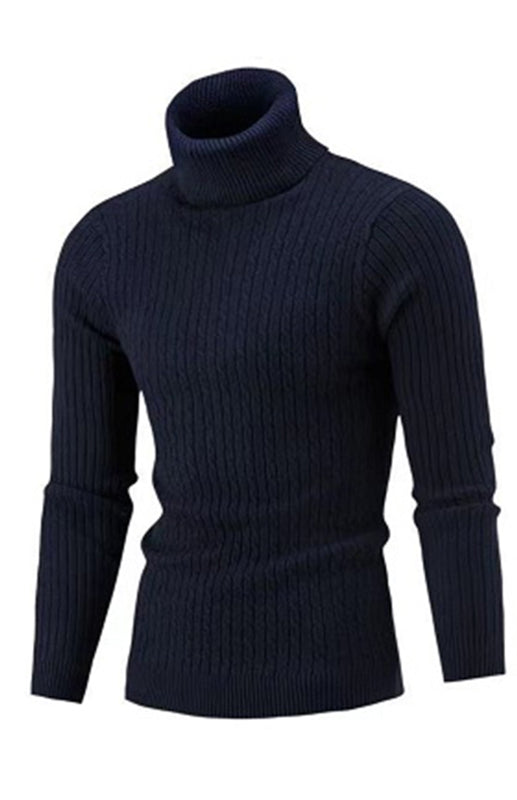 Pull à col roulé classique à manches longues pour homme 