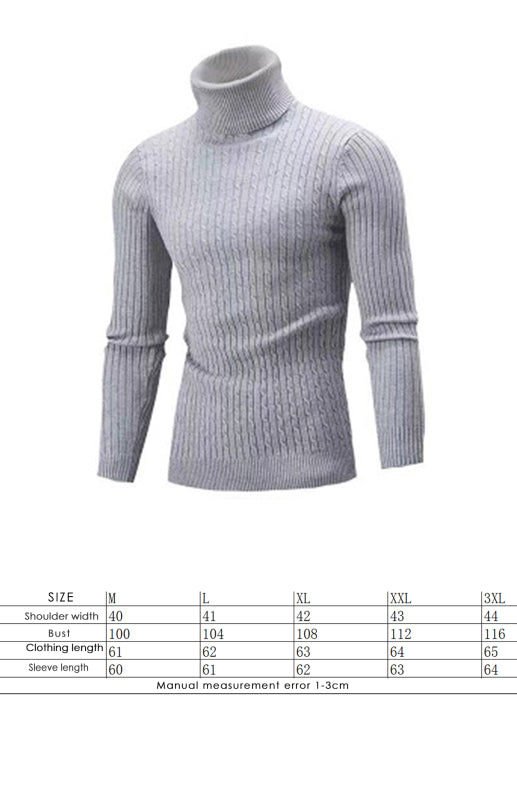 Pull à col roulé classique à manches longues pour homme 