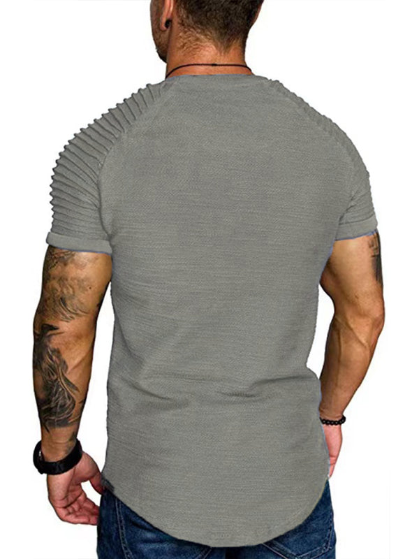 Herren T-Shirt mit kurzen Ärmeln, figurbetontes Muskelshirt, für Fitnessstudio, Workout, sportliches T-Shirt 