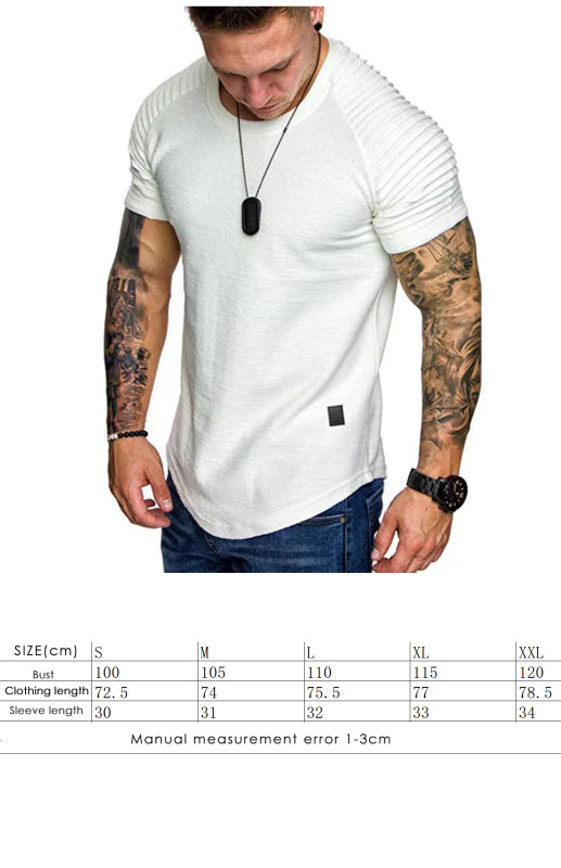 Herren T-Shirt mit kurzen Ärmeln, figurbetontes Muskelshirt, für Fitnessstudio, Workout, sportliches T-Shirt 