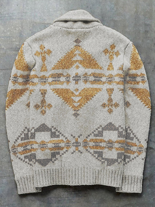 Jacquard-Oberbekleidung, Pullover, langärmelig, gestrickt, Jacke, Oberteil 