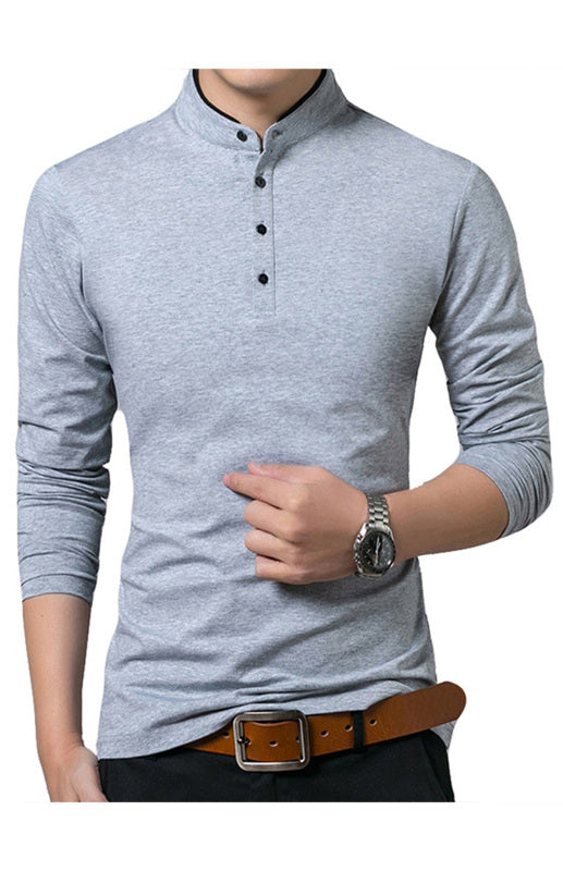 Solid Long Sleeve Large Men's T-Shirt