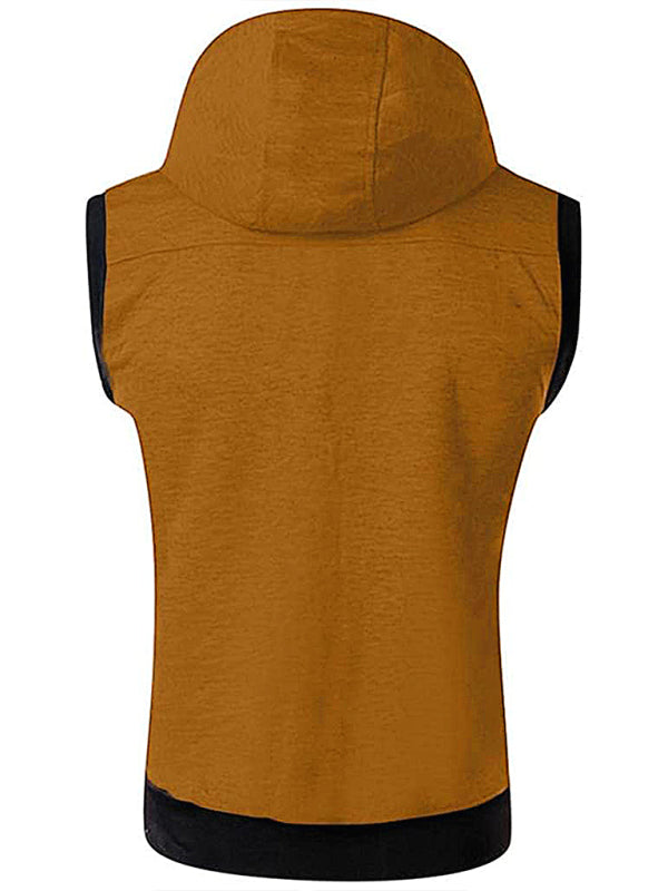 Men's Hooded Sleeveless Vest – camel colorway