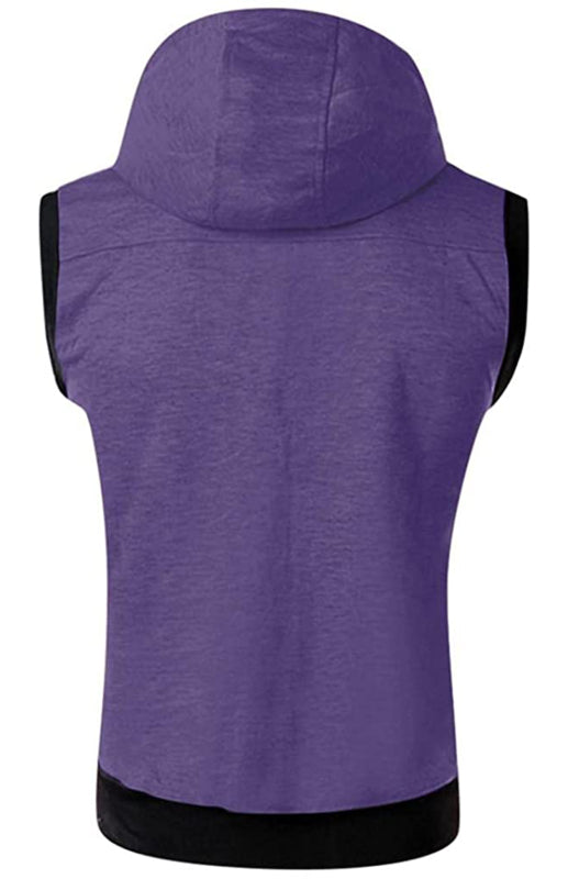 Men's Hooded Sleeveless Vest – back view