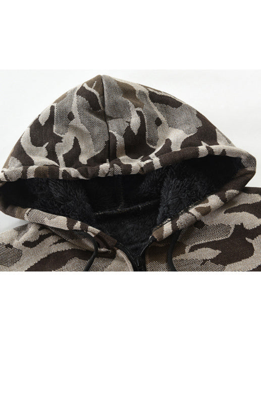 Gilet à capuche pour homme, motif camouflage, style athleisure 