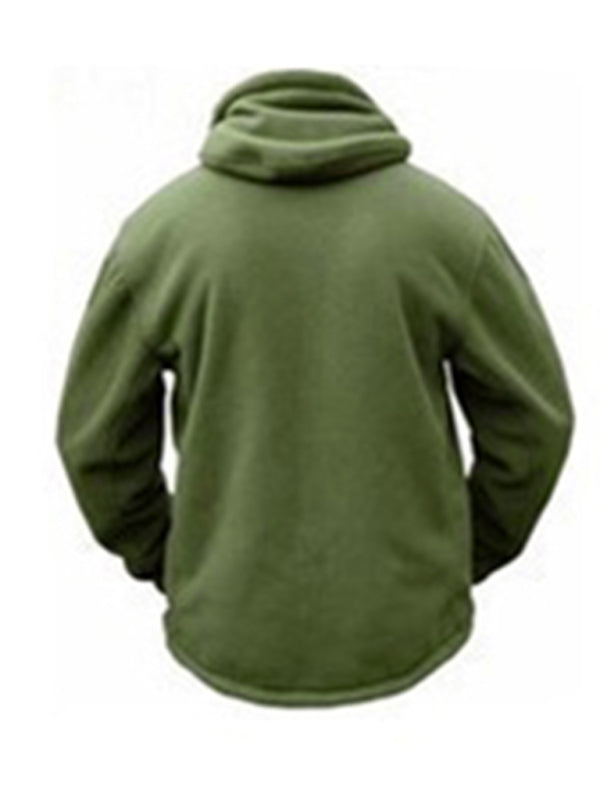 Men's Olive Green Fleece Jacket – back view
