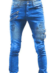 Klassische Herren-Jeans aus Baumwollmischgewebe mit schrägen Taschen 