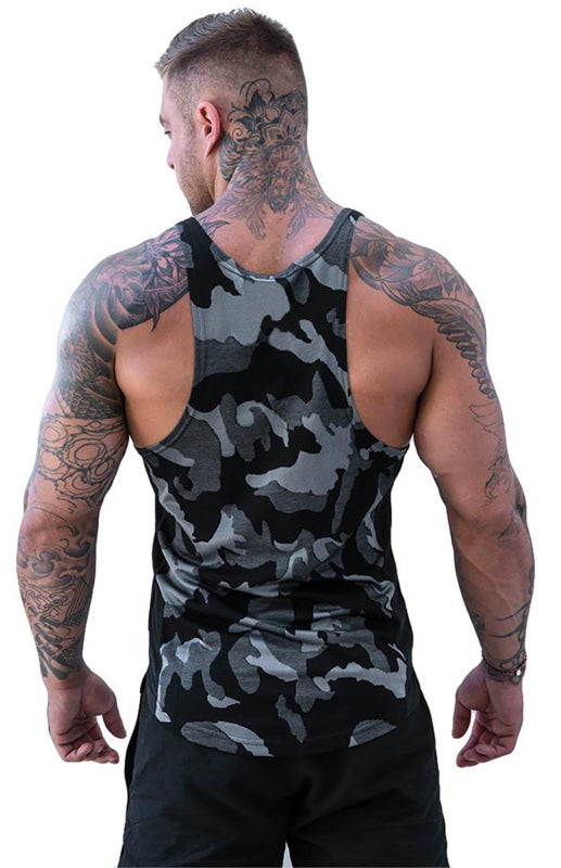 Débardeur sans manches pour homme, imprimé camouflage, respirant et à séchage rapide 