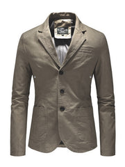 Herren-Business-Casual-Anzug, schmal geschnitten, mit Kragen 