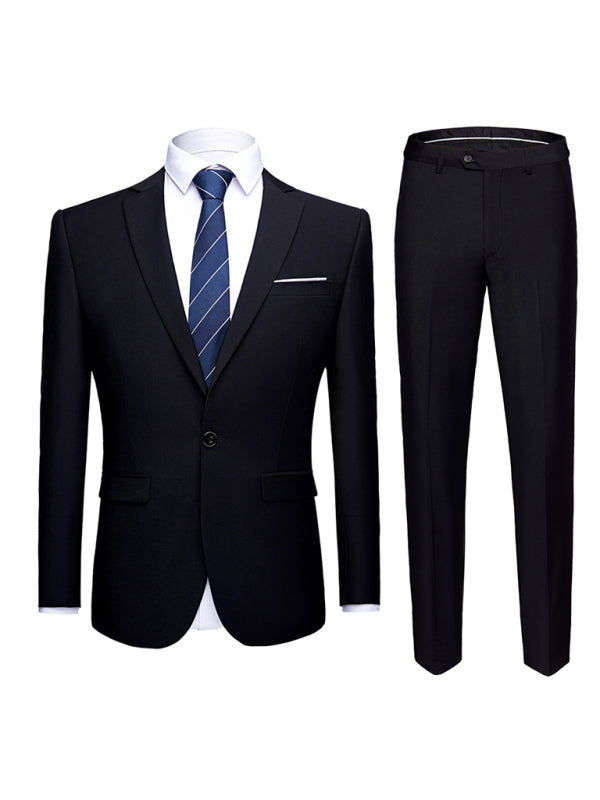 Men's Black Business Suit – jacket and trousers detail