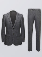 Manteau quatre saisons en laine unie à col à revers et manches régulières 