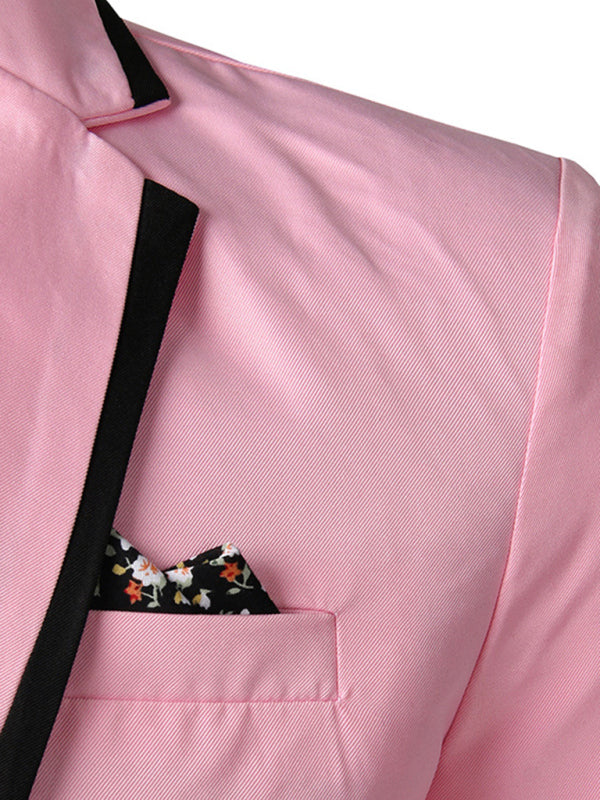 Herren-Businessblazer aus Baumwollmischgewebe, einfarbig, hell 