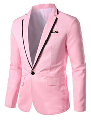 Herren-Businessblazer aus Baumwollmischgewebe, einfarbig, hell 