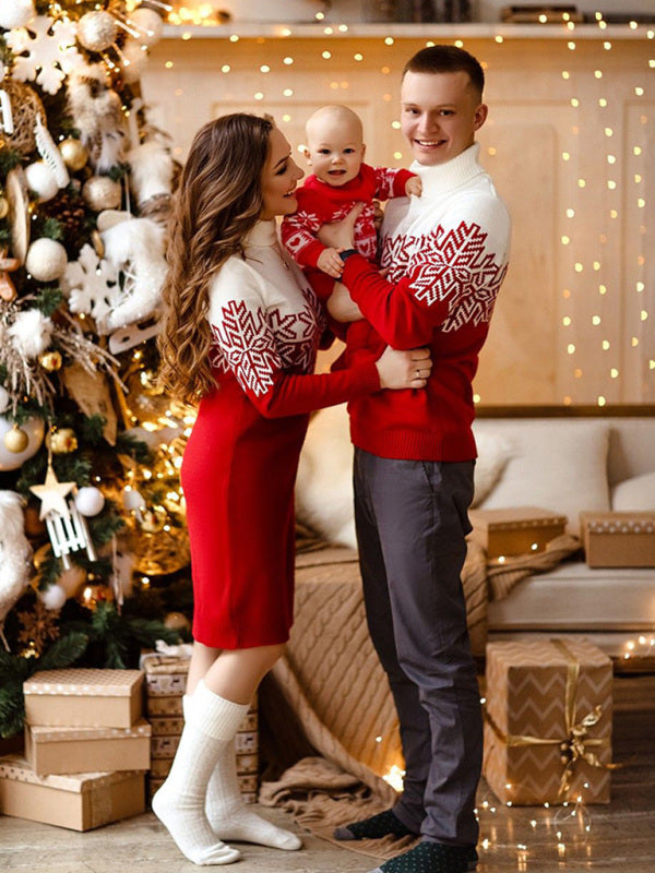 Christmas Parenting Men's Women's Children's Jacquard Sweater – detail view