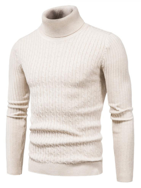 Herren Strickpullover mit Rollkragen und schmaler Passform, Pullover mit weitem Bein 